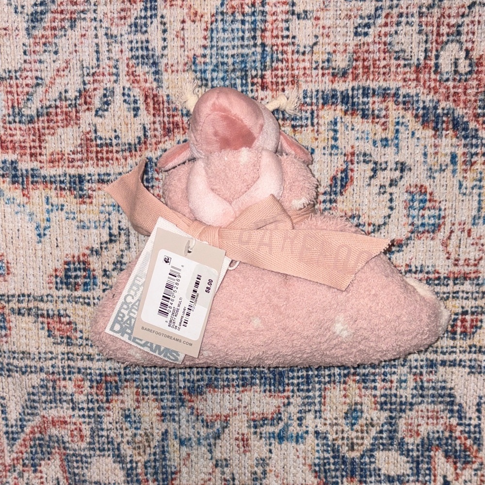 Barefoot Dreams CozyChic Giraffe Lovey in Dusty Rose Multi NWT - Picture 3 of 4